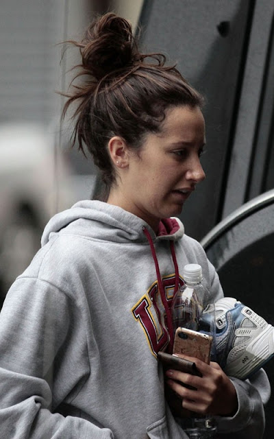 Ashley Tisdale leaving the gym in Vancouver