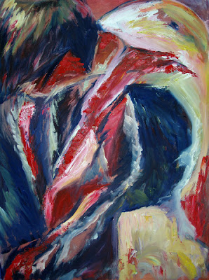 Cuadro con Figura Expresionista "Figura 4" Oleo. (81x 60 cm.)