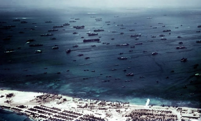 Ulithi, the USN's largest forward logistics hub during WWII