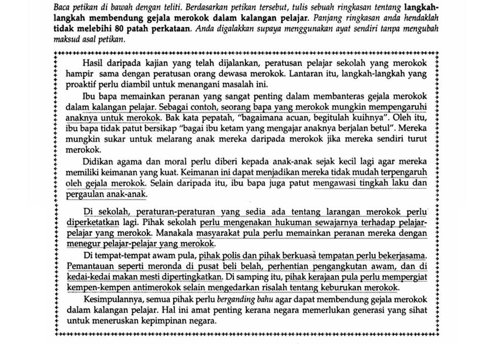 Bahasa Melayu Tingkatan 2: PETIKAN 3 (LANGKAH MEMBENDUNG 