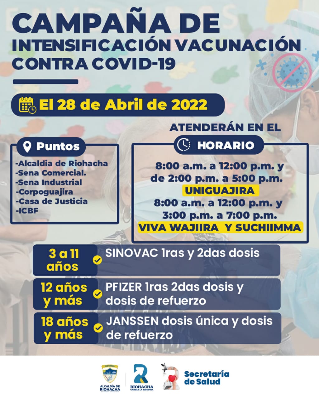 https://www.notasrosas.com/Para sonreir sin tapabocas en Riohacha: este 28 de abril de 2022 se colocan refuerzos de la vacuna Covid-19