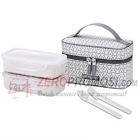 Lock & Lock Lunch Box Set 2P Clover Bag Ivory HPL752CIS