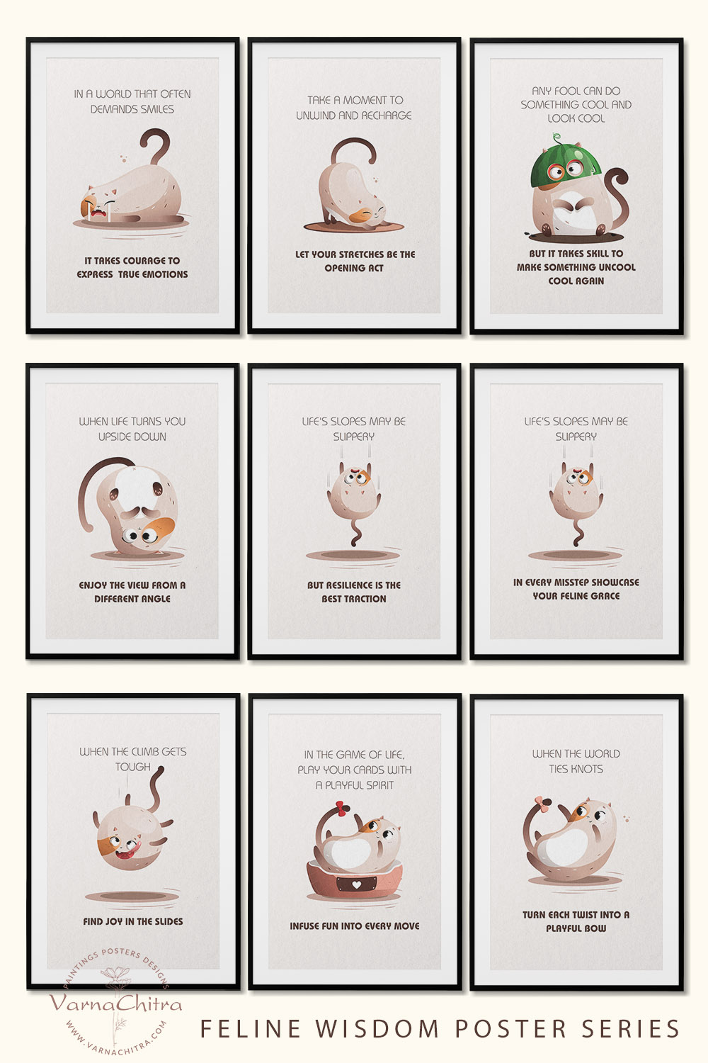 Cat Wisdom Poster Series, Motivational Wall Art , Instant Download