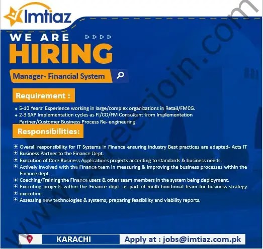 Imtiaz Super Market Jobs Advertisement 2023