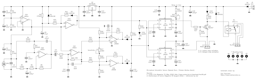 Schema senzorului volumetric cu microfon