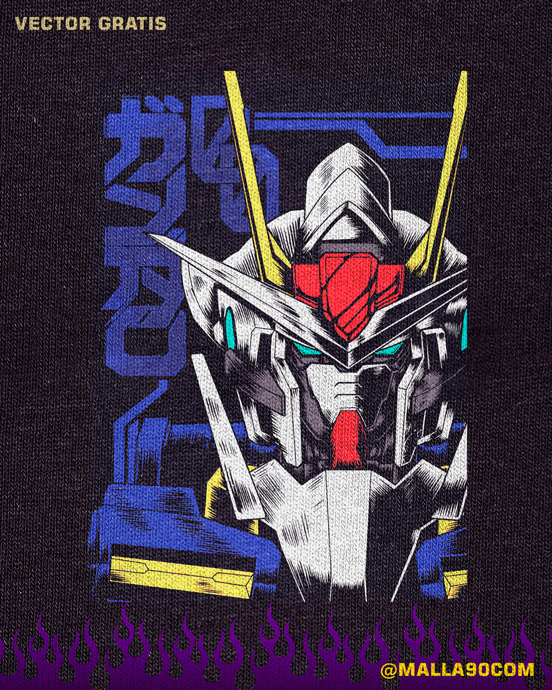 vector gratis de anime gundam