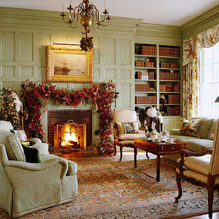 gorgeous dark Christmas drawing room decoration ideas