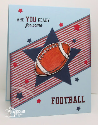 ODBD Football Stamp/Die Duos, ODBD Patriotic Paper Collection, ODBD Custom Sparkling Stars Dies, Card Designer Angie Crockett