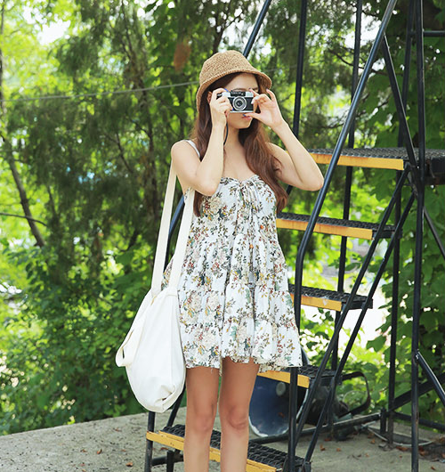 Floral Printed Tube Top Dress