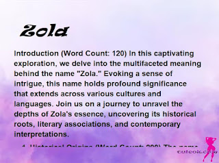 meaning of the name "Zola"