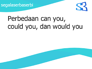 Perbedaan can you, could you, dan would you