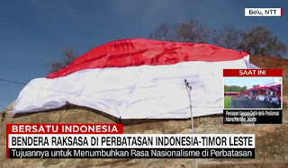 Bendera raksasa ini berukuran 7.300 meter persegi dengan proses pembuatan selama 1 bulan penuh.