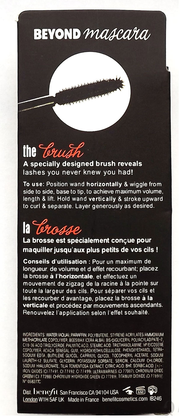 Benefit Beyond They're Real Mascara Ingredients