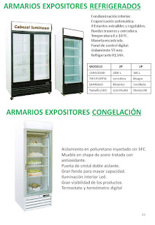 armarios expositores refrigerados y de congelacion.