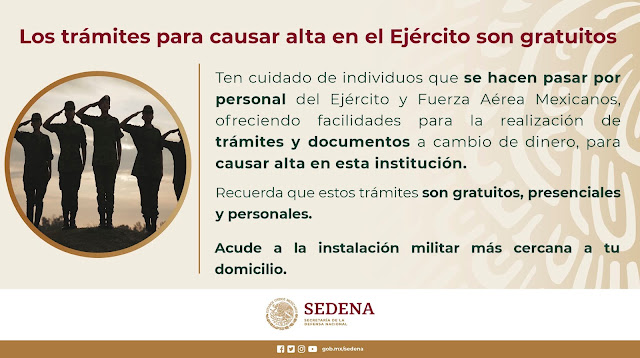 La SEDENA no tiene gestores externos para tramitar altas al instituto armado