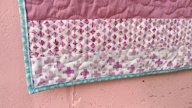 Texture quilt with 3-D twisted strips