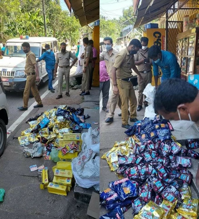 ആര്യനാട് 60 കിലോയോളം പുകയില ഉൽപ്പന്നങ്ങൾ കണ്ടെടുത്ത് കേസെടുത്തു.