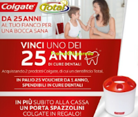 Logo Vinci 1 dei 25 anni di cure dentali con Colgate