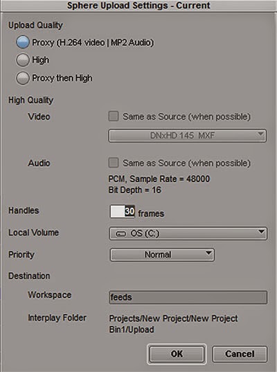 Sphere Upload Settings