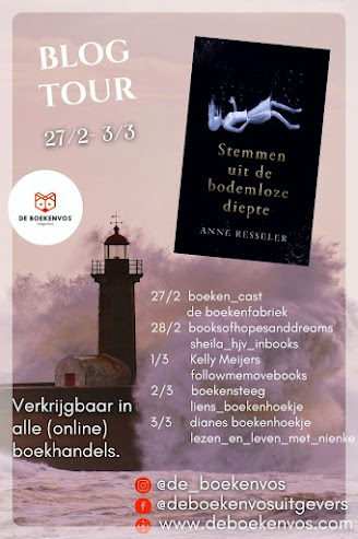 Bloggers die meedoen aan de blogtour georganiseerd door uitgeverij De boekenvos rond de novelle Stemmen uit de bodemloze diepte van Anne Resseler