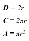 Circle formulas