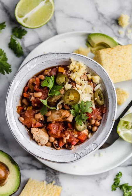 Chicken Chili with Black Eyed Peas Recipe
