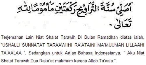 Niat Shalat Tarawih 4, 11, 23 Dan Witir 3 Rakaat Berjamaah