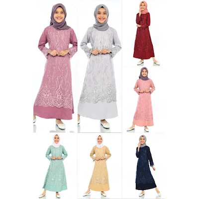 gamis remaja simple tapi elegan untuk hari raya Lebaran 2023