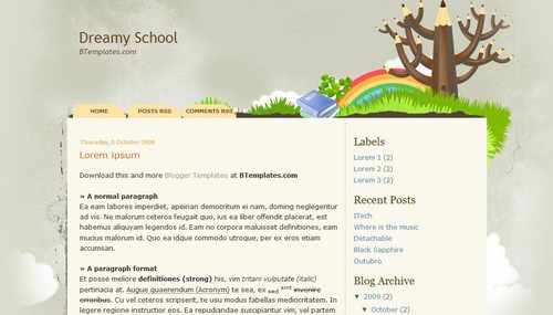 Dreamy School Blogger Template