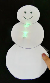 Light up  paper snowman Copper Tape
