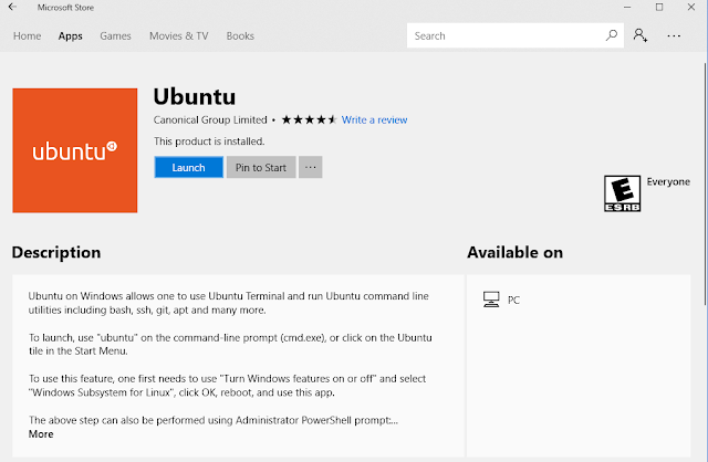 Add Ubuntu Linux Subsystem