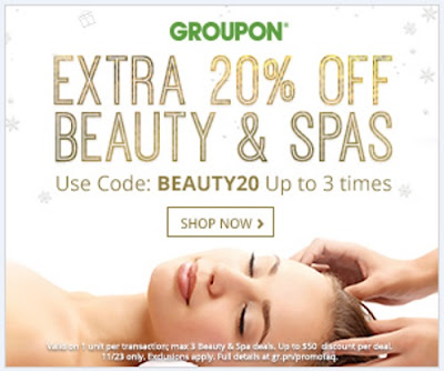 Groupon 20% Off Beauty & Spa Promo Code