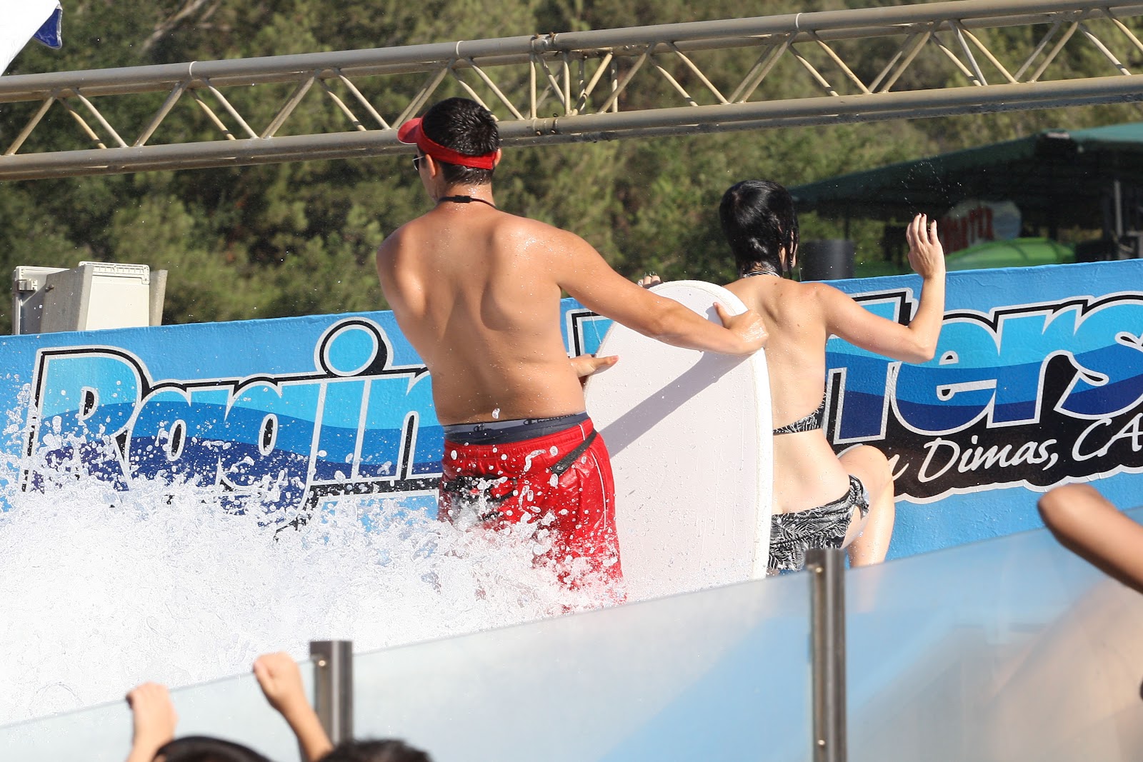 Katy Perry Suffers a Major Wardrobe Mishap Going Down a Water Slide in San Dimas