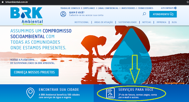 2Via BRK Tocantins pode ser gerada pelo https://www.brkambiental.com.br/