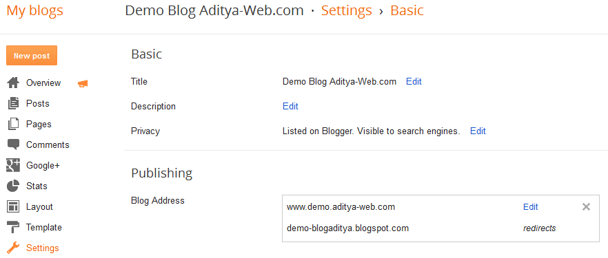 Tutorial Cara Membuat Subdomain di Blogger