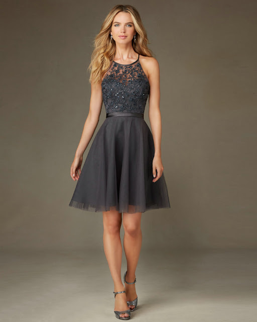 Gray-Bridesmaid-Dresses-short-Off-the-Shoulder-Tulle-Lace