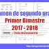 Examen de segundo grado Primer Bimestre  2017 - 2018 + hoja de respuesta - todas las materias