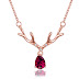 Christmas Zircon Necklace 18-INCH Antler Fashion Necklace - Rose Gold