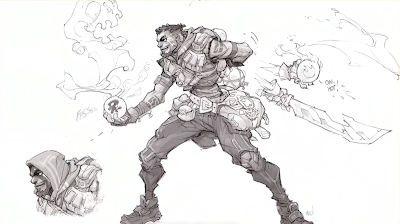 Wayfinder character sketch of Silo by Joe Madureira