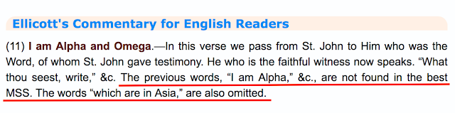 The Alpha and the Omega in Revelation 1:11. ANOTHER MASSIVE TRINITARIAN DECEPTION.