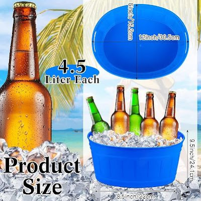 Ice Bucket for Paries 4.5 liter plastic oval - Hielera Plastica ovalada para Fiestas con capacidad para 4.5 litros