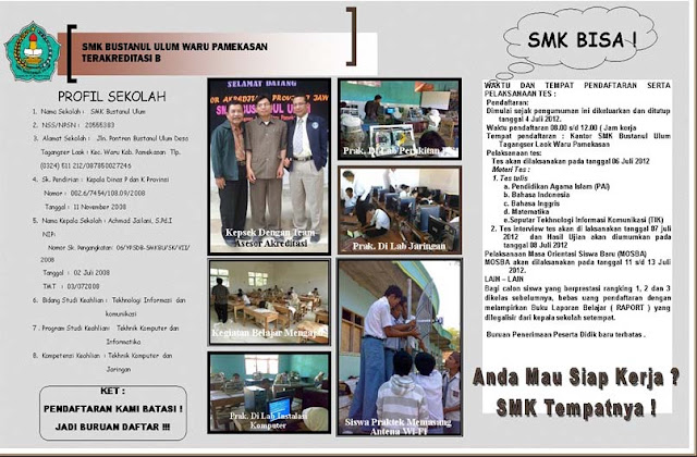SMK Bustanul Ulum - Brosur Penerimaan Siswa Baru (PSB) Tahun 2012