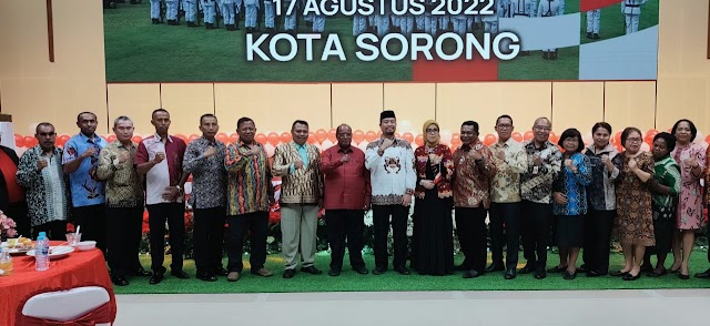 Pemda Kota Sorong Gelar Acara Resepsi Kenegaraan HUT Kemerdekaan Republik Indonesia Ke-77 Tahun 2022