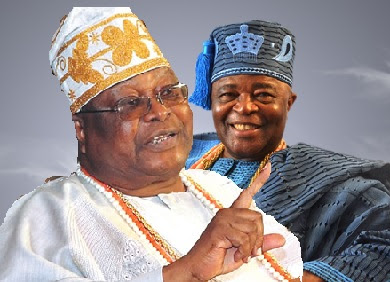 the Awujale of Ijebuland, Oba Sikiru Adetona and the Alake of Egbaland, Oba Adedotun Gbadebo