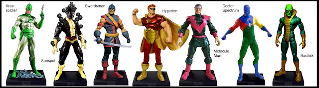 <b>Wave 5</b>: Kree Soldier, Sunspot, Swordsman, Hyperion, Molecule Man, Doctor Spectrum & Basilisk