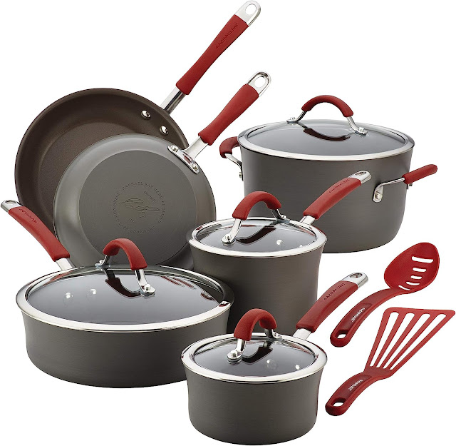 Rachael Ray Cucina Hard Anodized Nonstick Cookware Pots and Pans Set