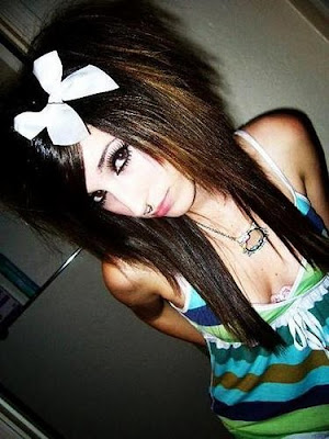 Long Emo Hair and Bow