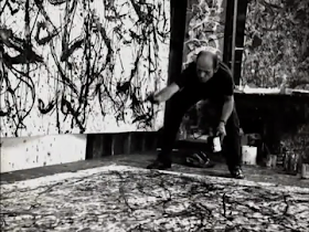 Jackson Pollock photo painting in action