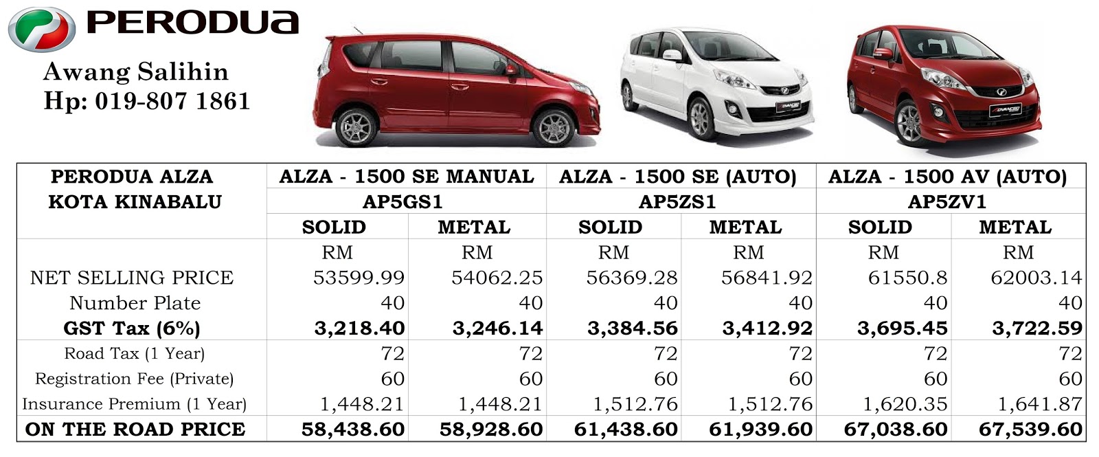 Diskaun Senarai Harga Terkini 1 Promosi Perodua 2017 