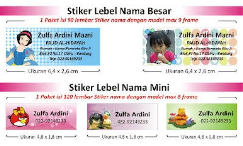  Usaha  Stiker  Label Nama 